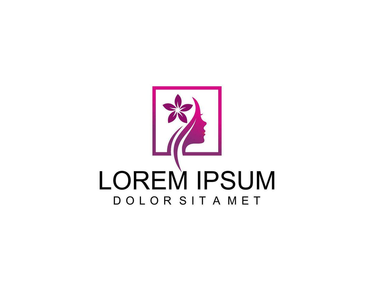 women face with flower logo design and business card. natural women logo for beauty salon, spa, cosmetic, and skin care. luxury feminine template. vector