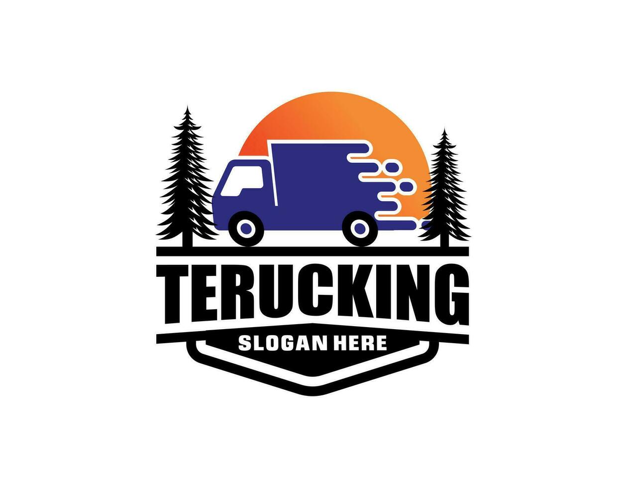 Logo truck and trailer. vector