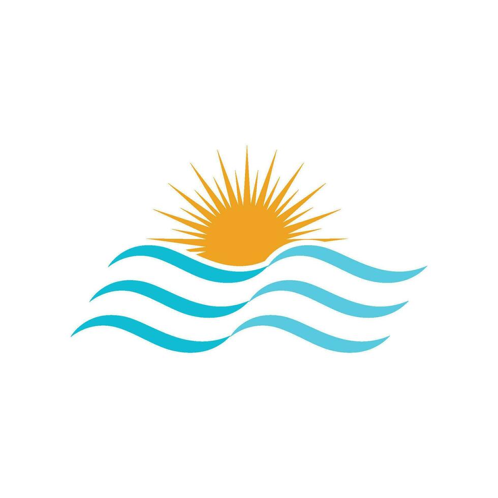 Water wave icon vector