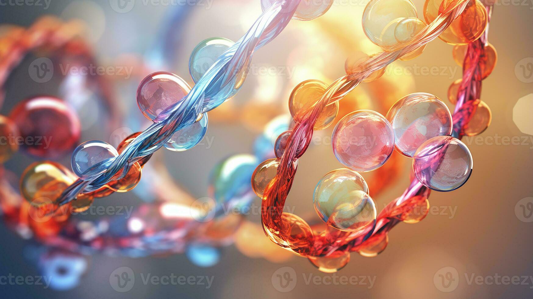 macro view molecule of DNA illustration. Generative AI photo