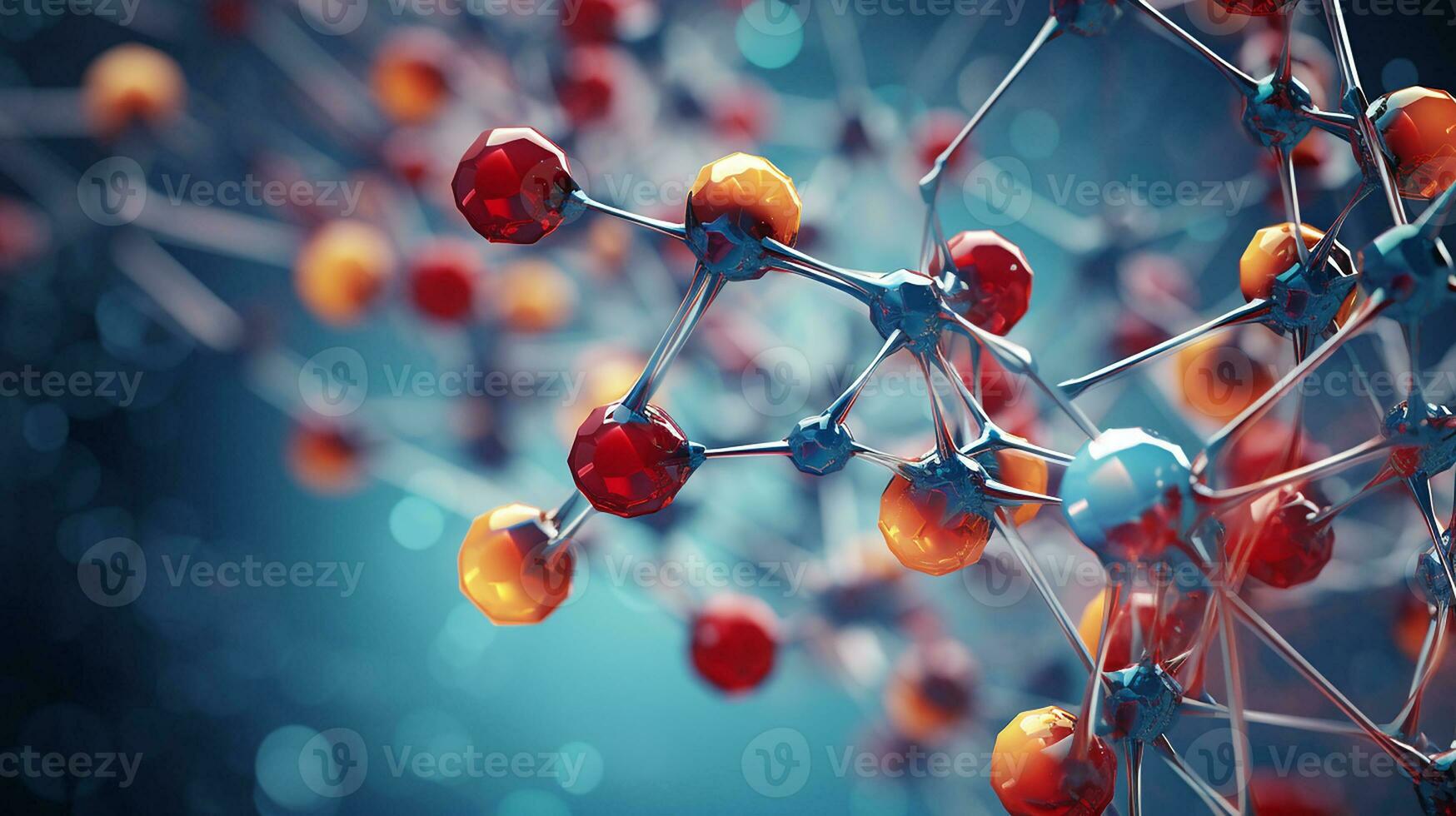 macro view molecule of DNA illustration. Generative AI photo