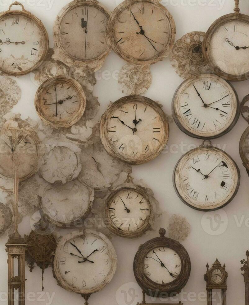 Many wall clock photo