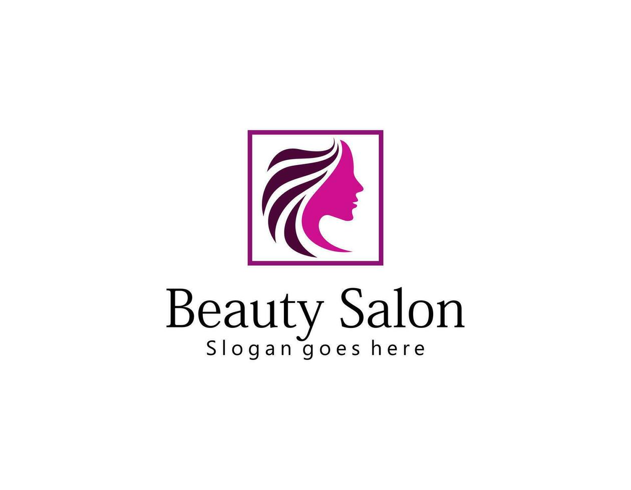 Woman logo with modern beauty style, natural beauty Premium Vector