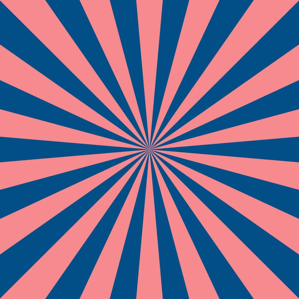 Radial rays burst in the center of an abstract retro background. Circus poster template. Vector backdrop.