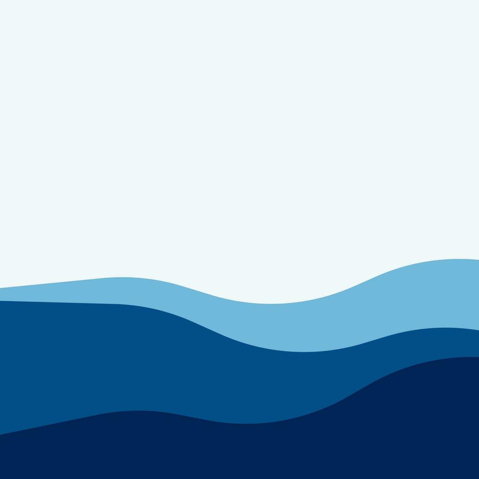 Sea wavy abstract frame background, Water waves, travel relax concept. Vector illustration