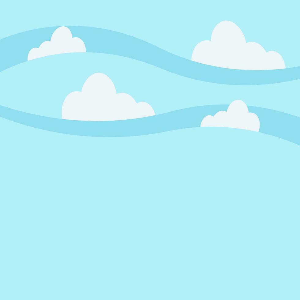 Clouds frame flat, semicircular clouds template children's background poster banner. Vector illustration
