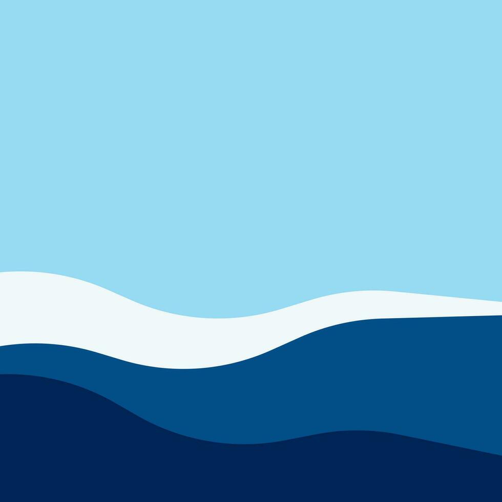 Sea wavy abstract frame background, Water waves, travel relax concept. Vector illustration