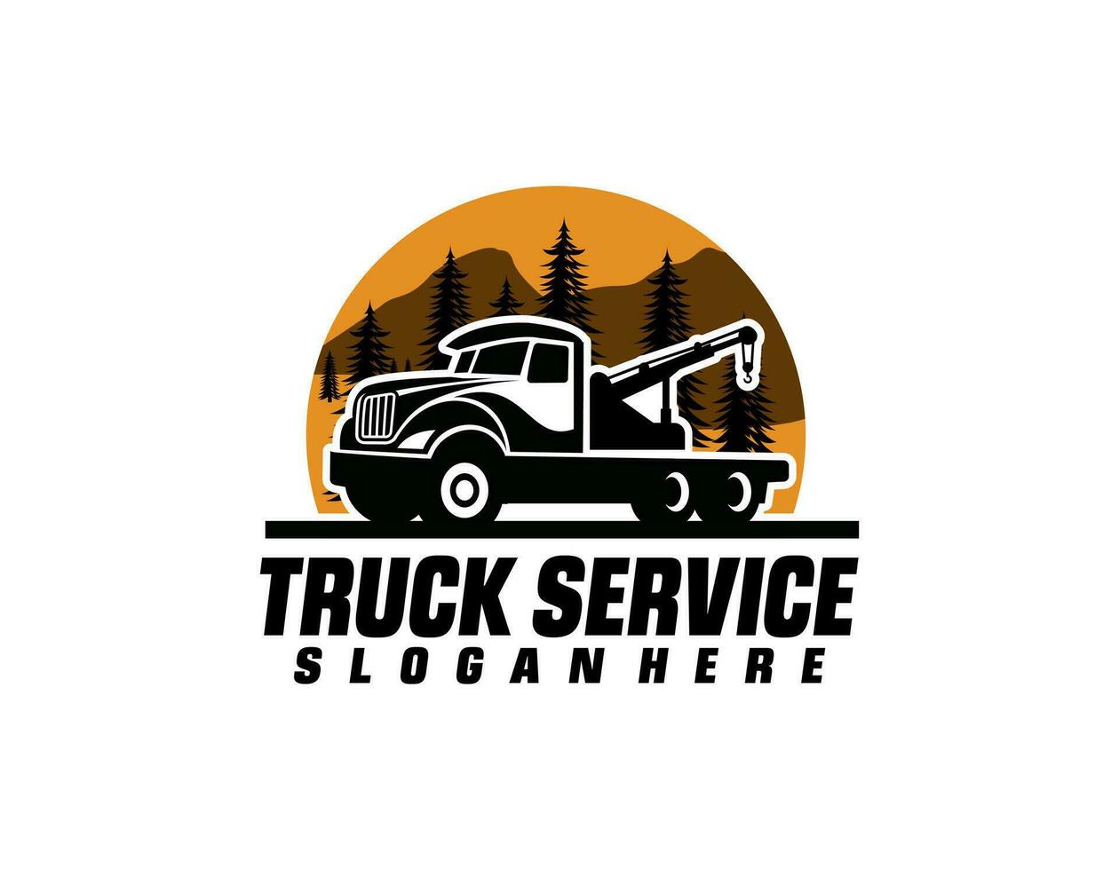 Towing car evacuation logo design vector