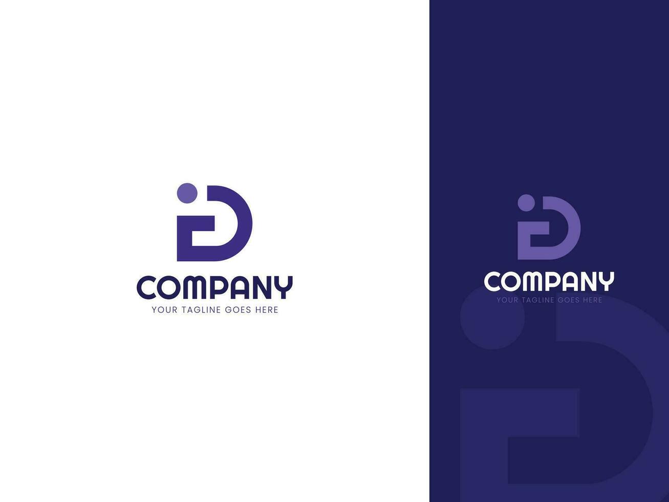 Creative Letter I D logo design template vector