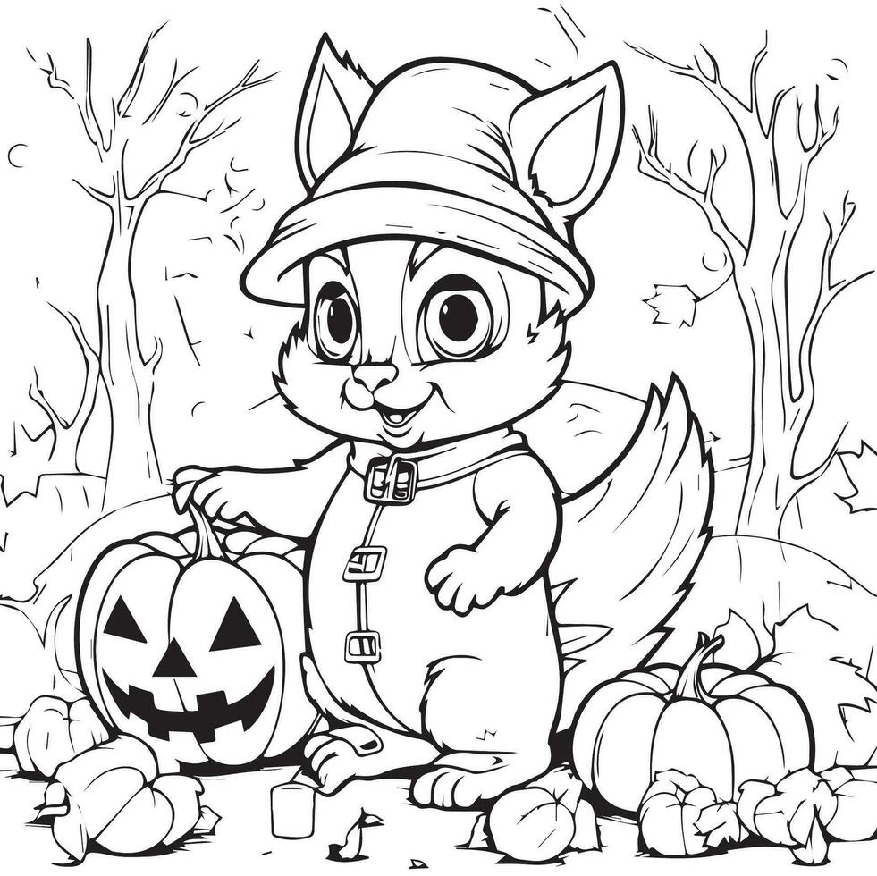 halloween coloring page for kids 28056495 Vector Art at Vecteezy