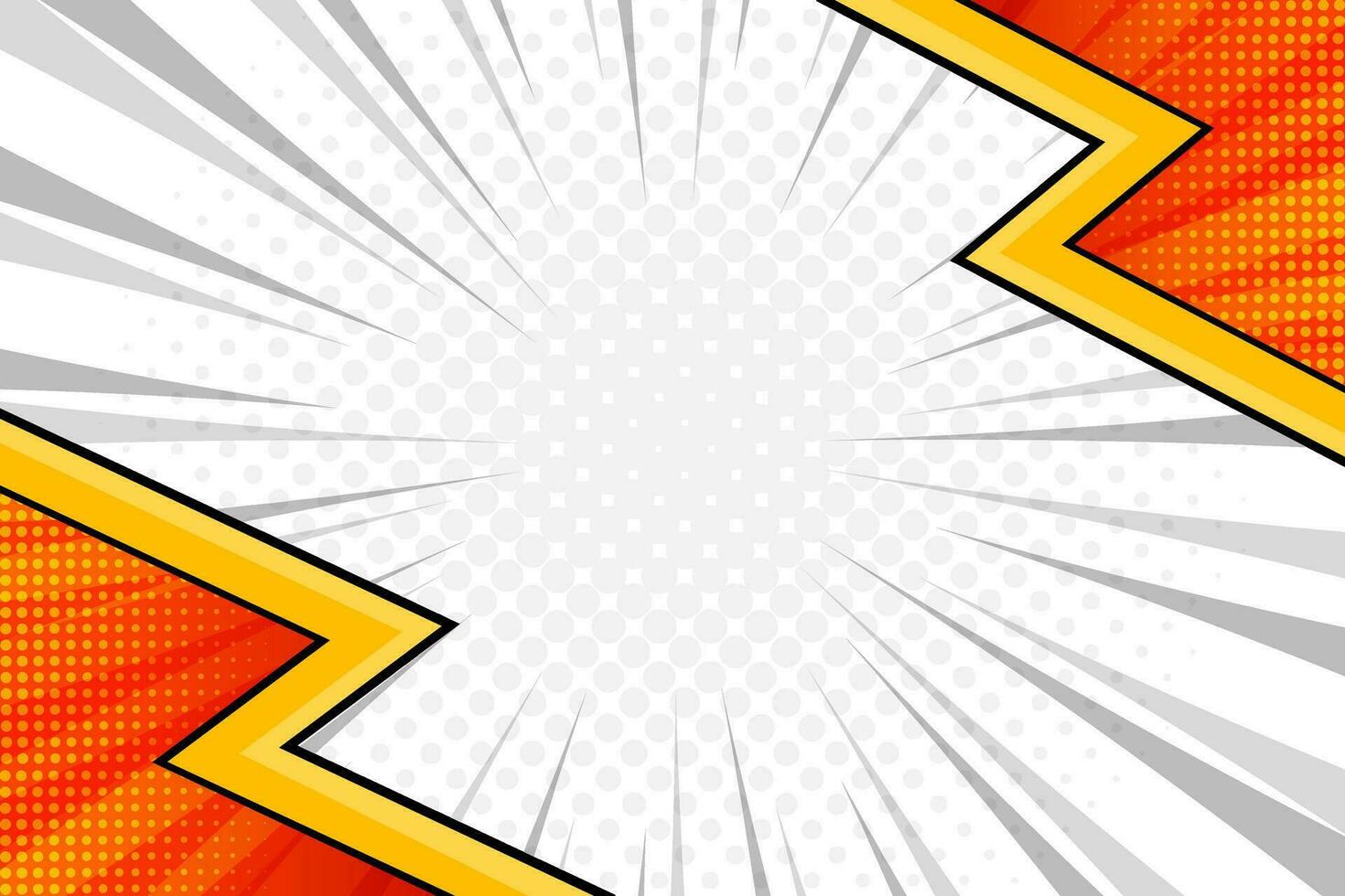 Orange comic book explosion corner border background with dots vector