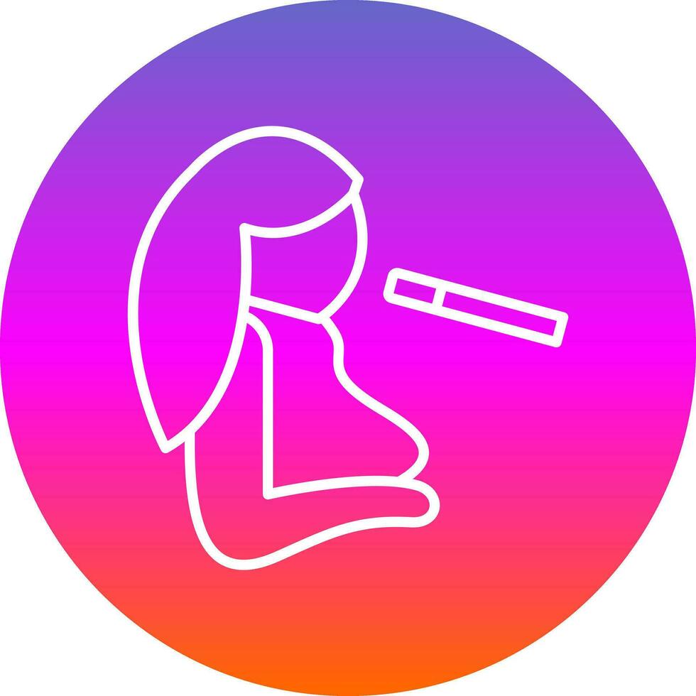 Girl Smoking Vector Icon Design