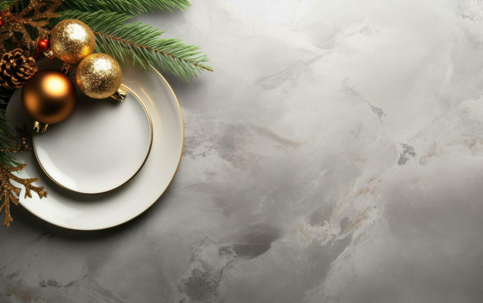 Christmas plate on table photo