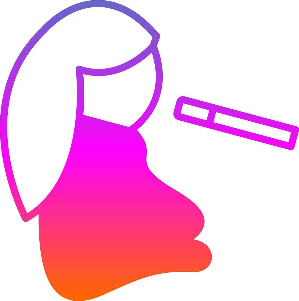 Girl Smoking Vector Icon Design