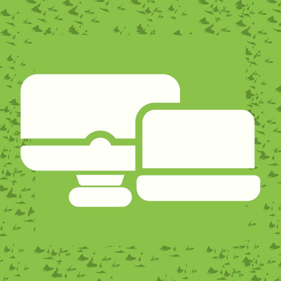 Laptop with desktop comput Vector Icon