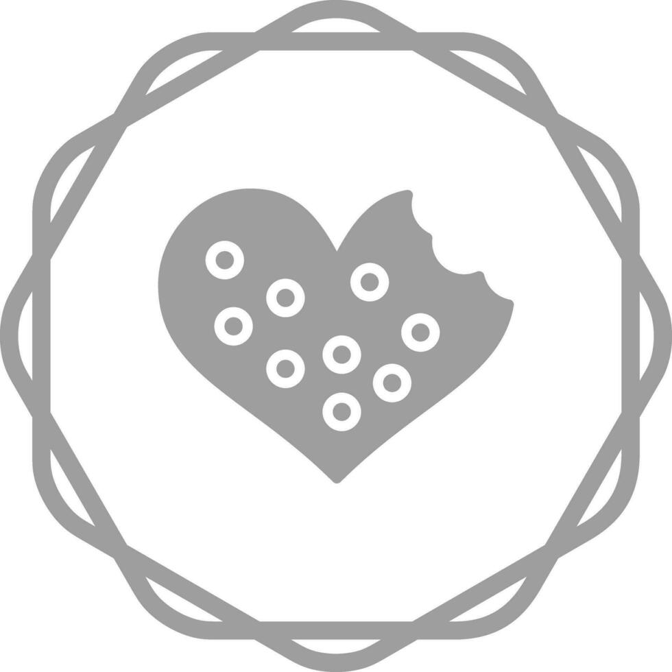 corazón conformado galletas vector icono