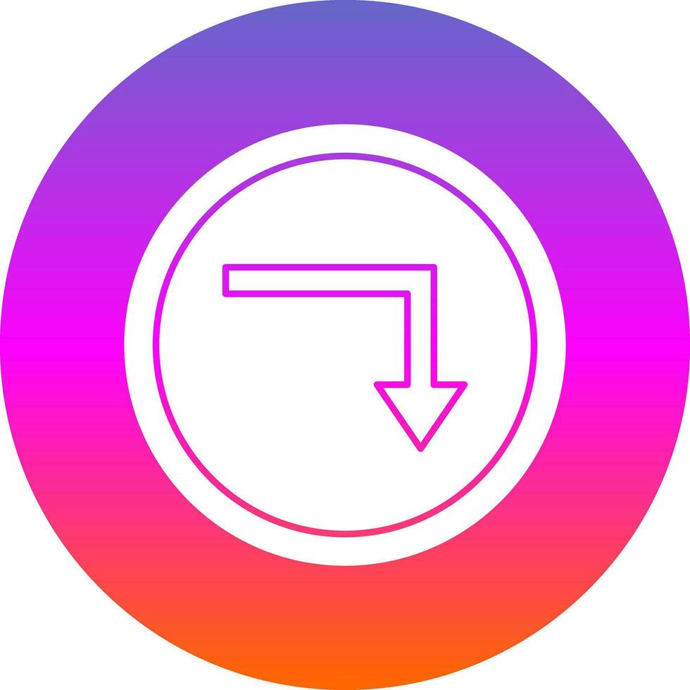 Turn Down Vector Icon Design