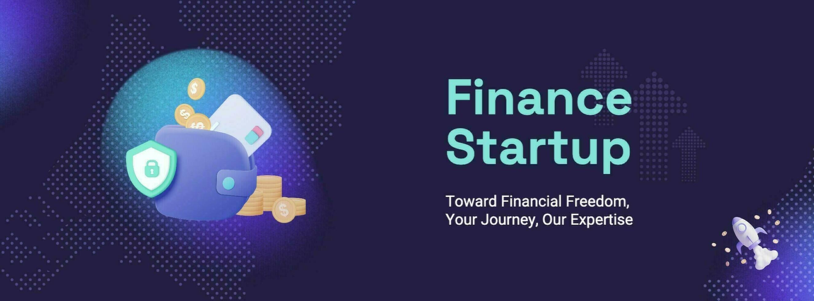 Blue modern finance start up facebook cover template