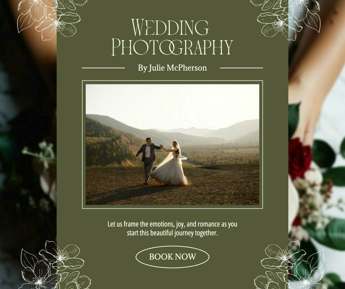 Sage Elegant Wedding Photography Facebook Post template