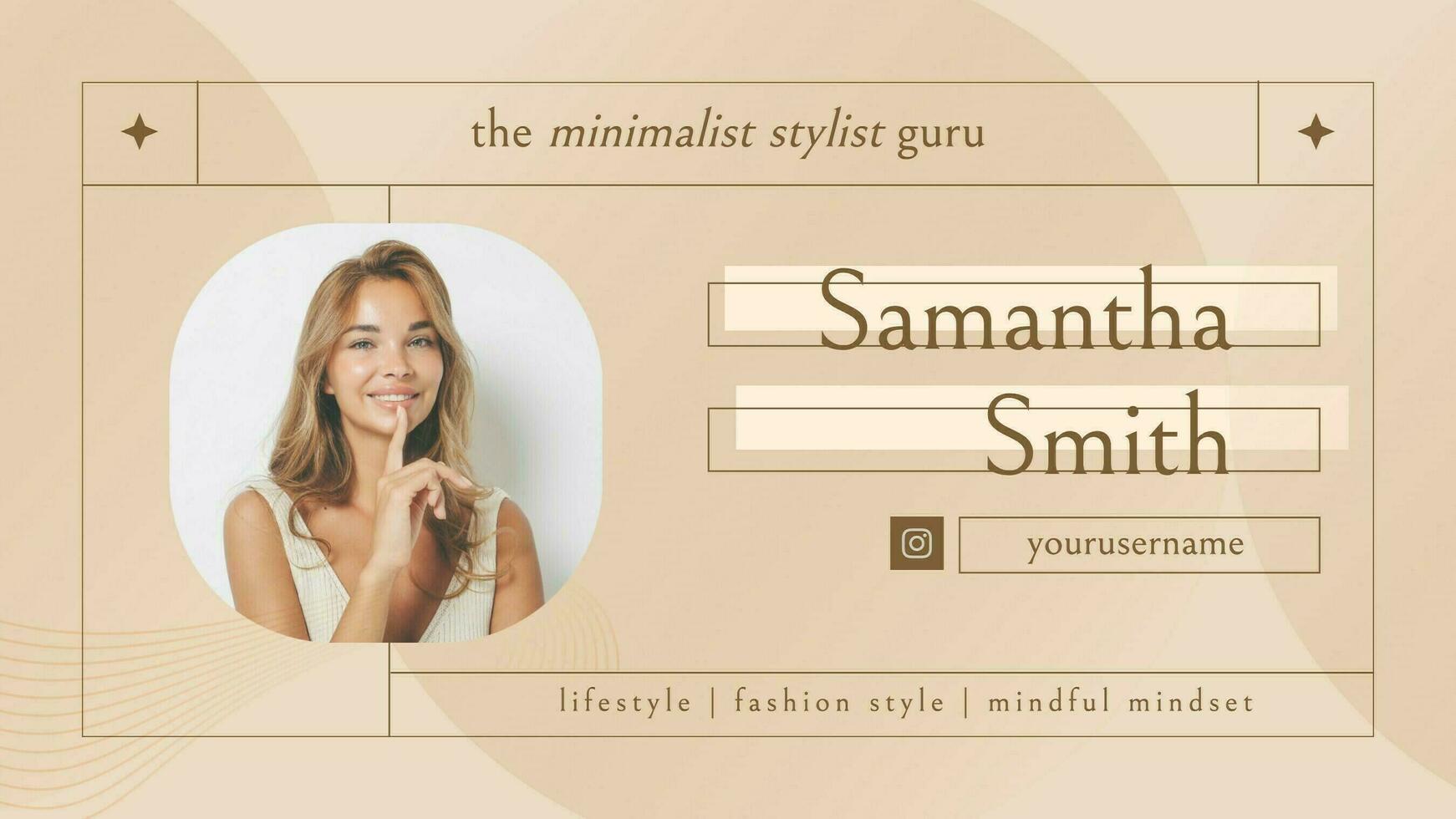 Light Cream Line Aesthetic Banner for Minimalist Influencer template