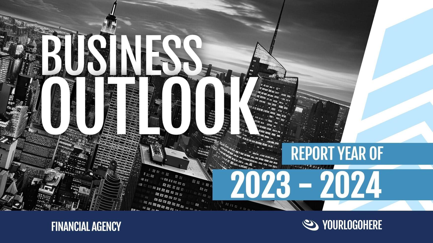 Blue Modern Business Corporate with Arrow Growth Presentation Template