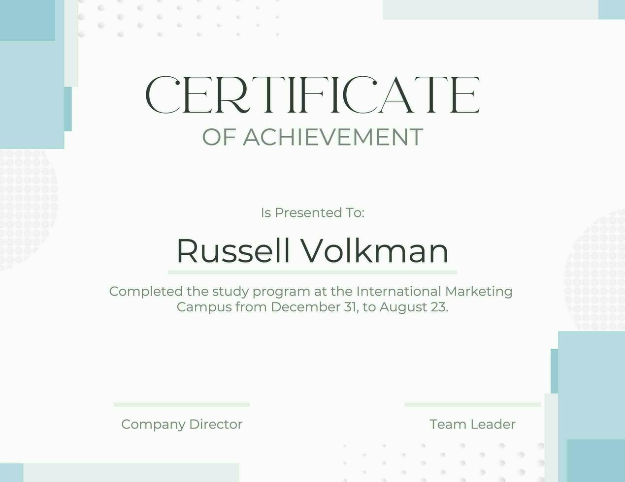 Minimalist Certificate template