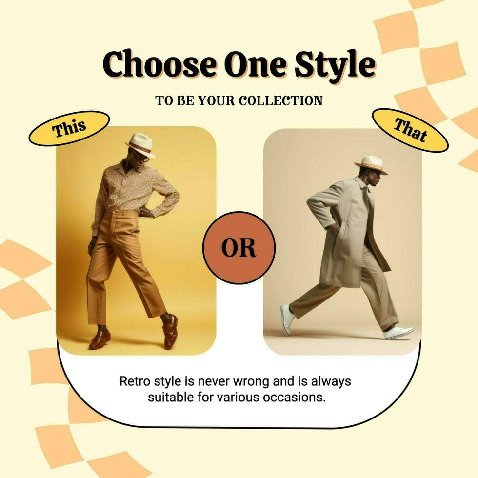 Yellow Retro Men Fashion LinkedIn Post template