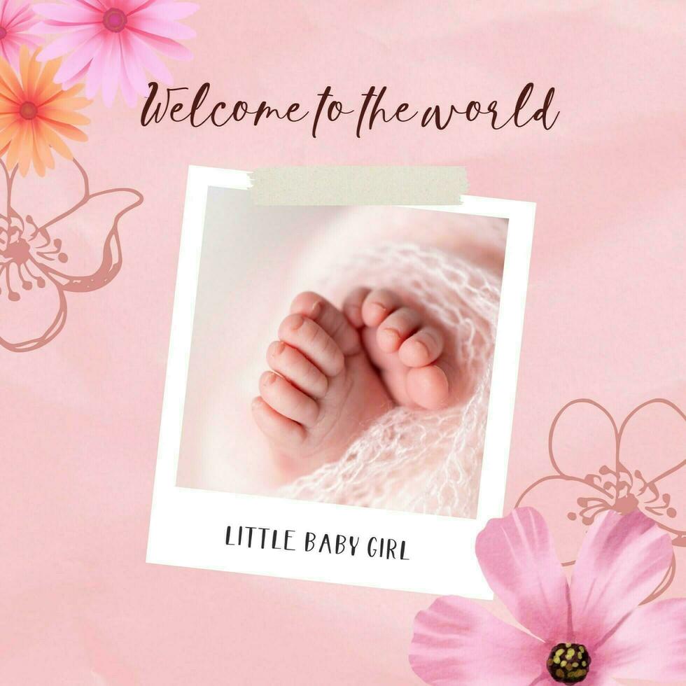 Pink Feminine Welcome New Born Instagram Post template