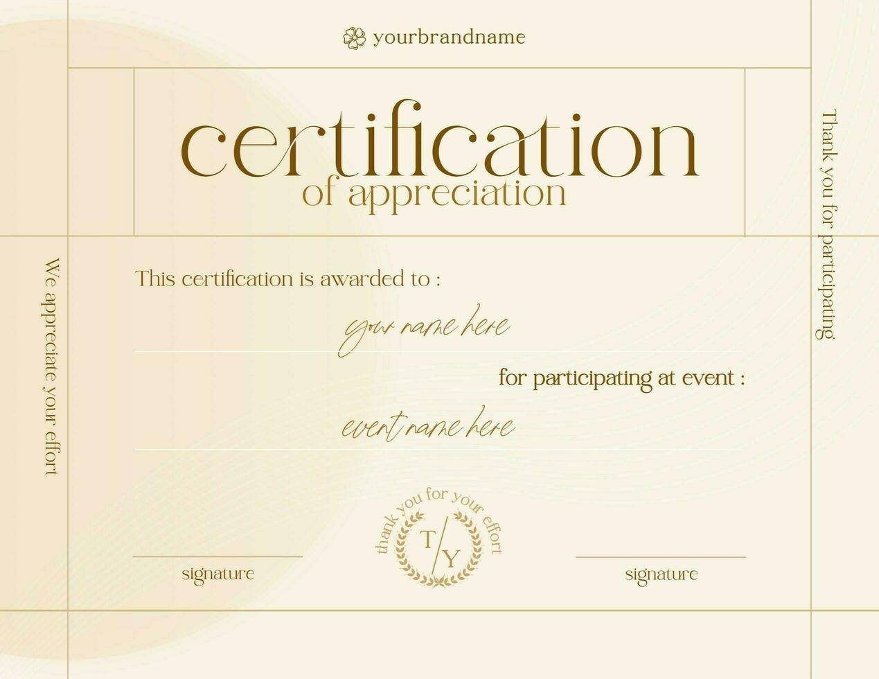 Simple Luxury Aesthetic Certification of Appreciation Template