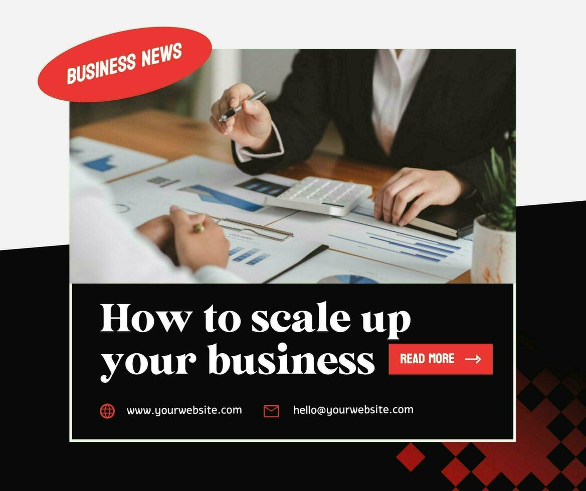 Black Red Modern Business Tips Facebook Post template