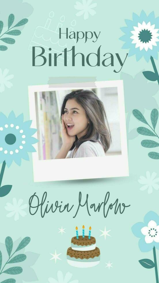 Floral Instagram Story for Birthday template