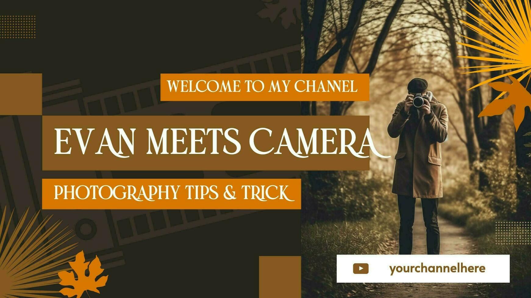 Classic Orange Brown Vintage Style for Youtube Banner template