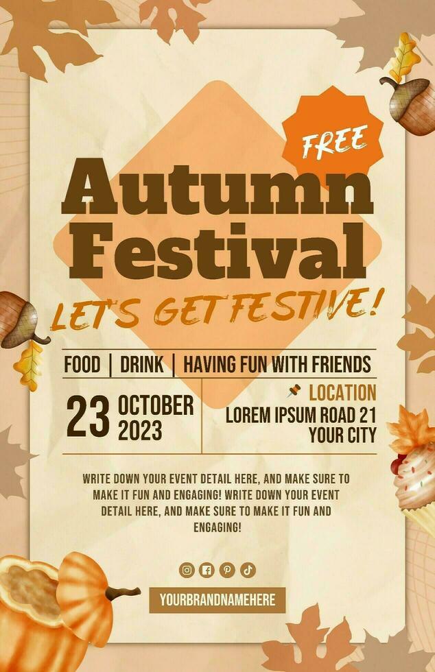 Soft Watercolor Autumn Template for Event Poster Template