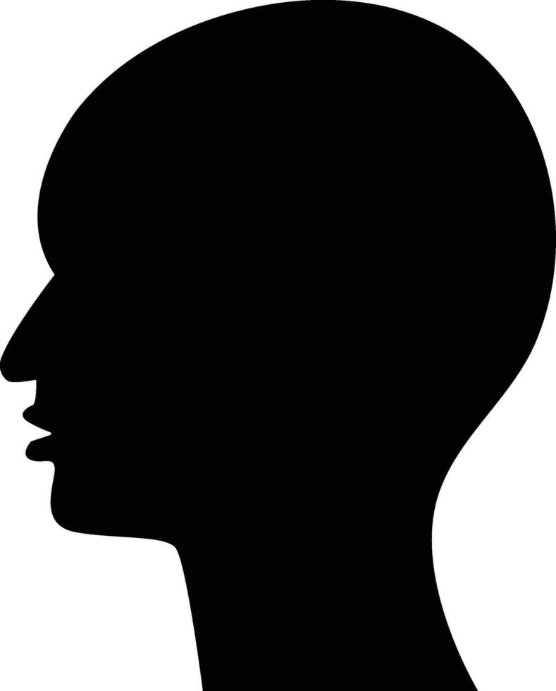 Simple Human Head Silhouette Design Element Illustration. vector