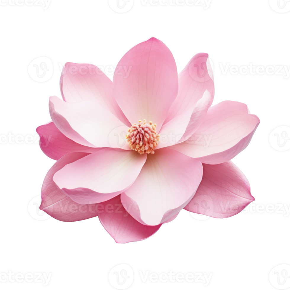 Pink magnolia flower isolated png
