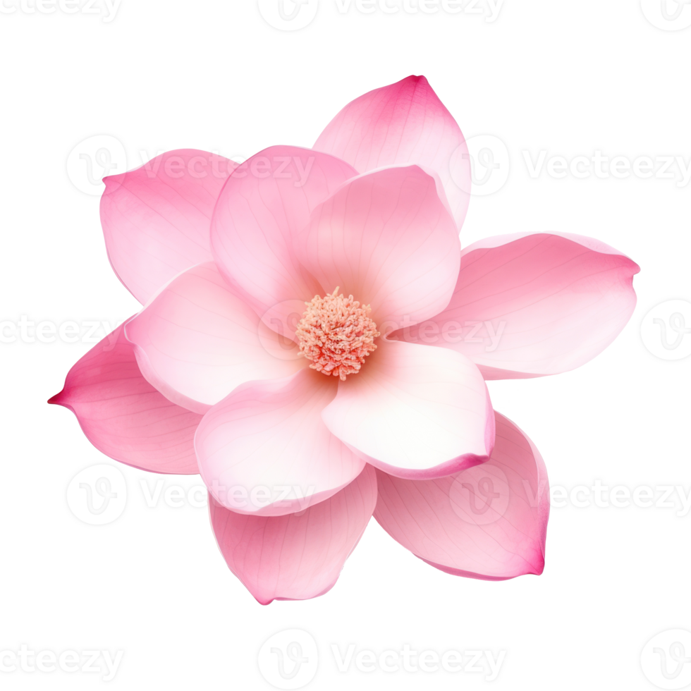 Pink magnolia flower isolated png