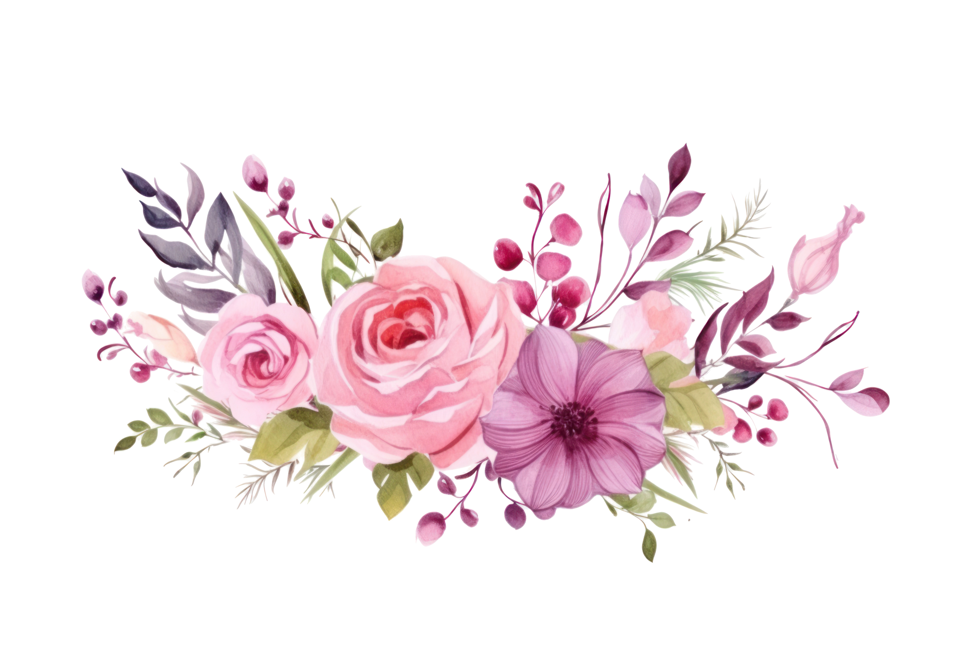 Watercolor pink flowers isolated 28063783 PNG