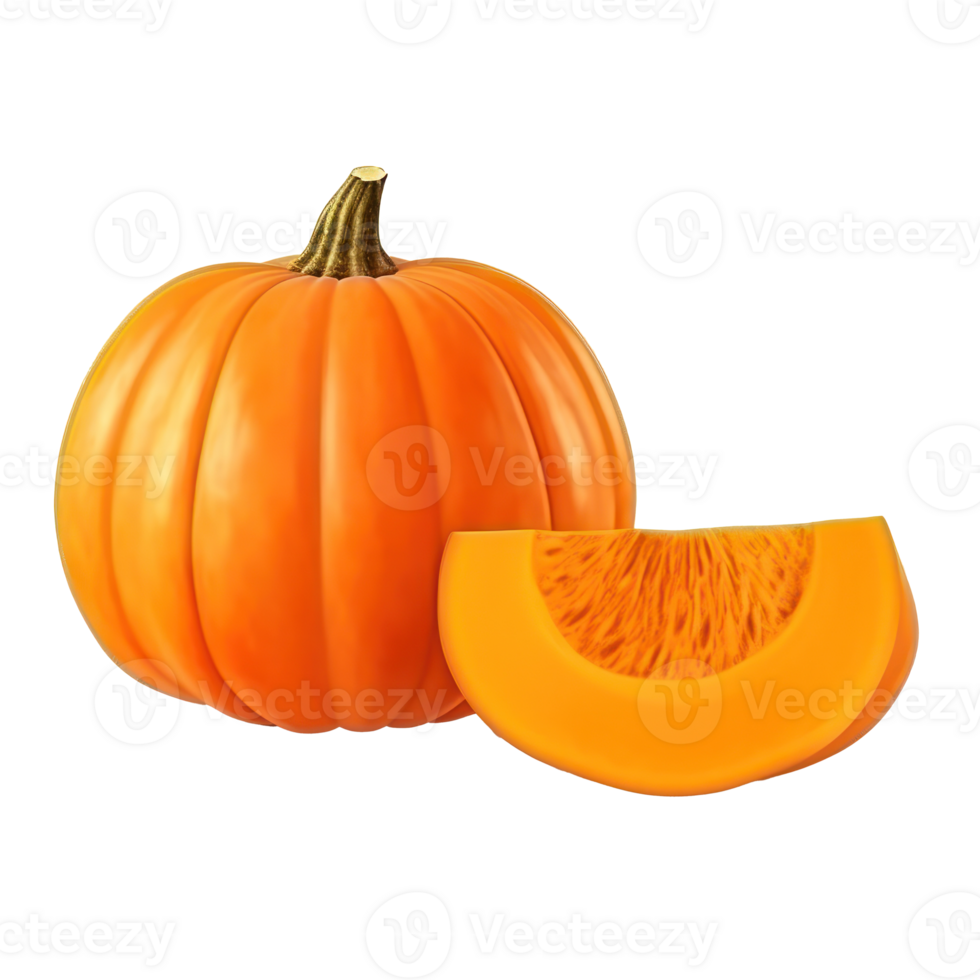 Cut half of pumpking isolated png