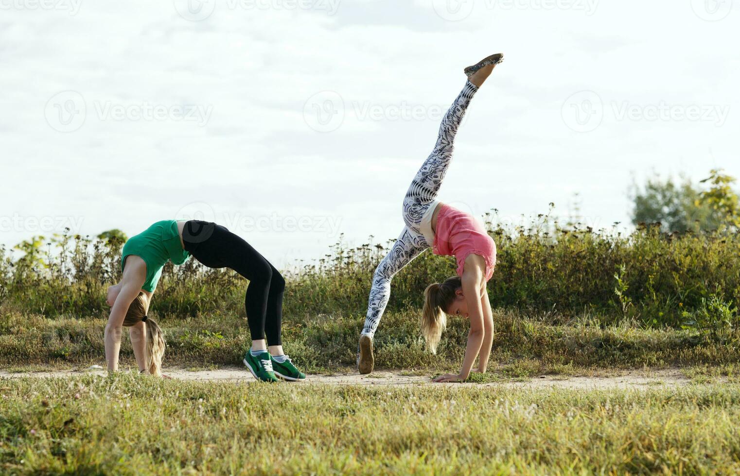 Two girls training photo