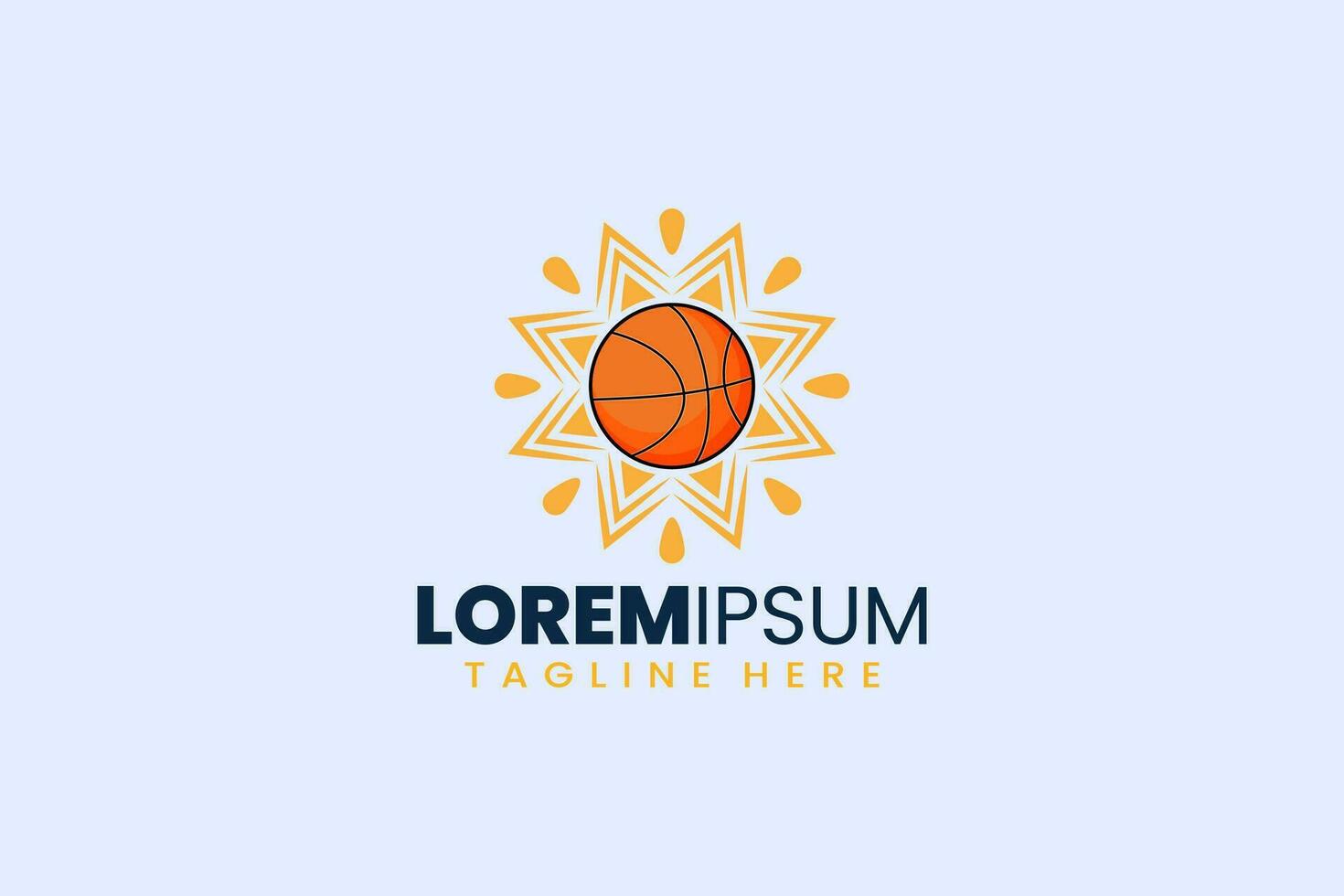 Modern simple basketball sun logo icon template vector