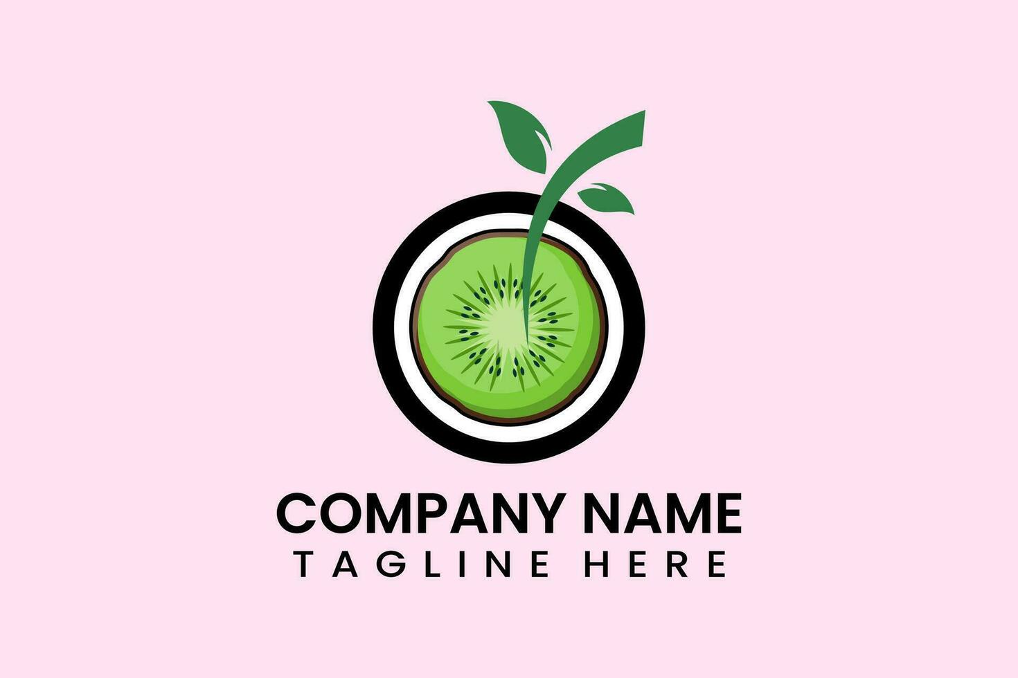 Flat modern simple fruit kiwi symbol logo template vector