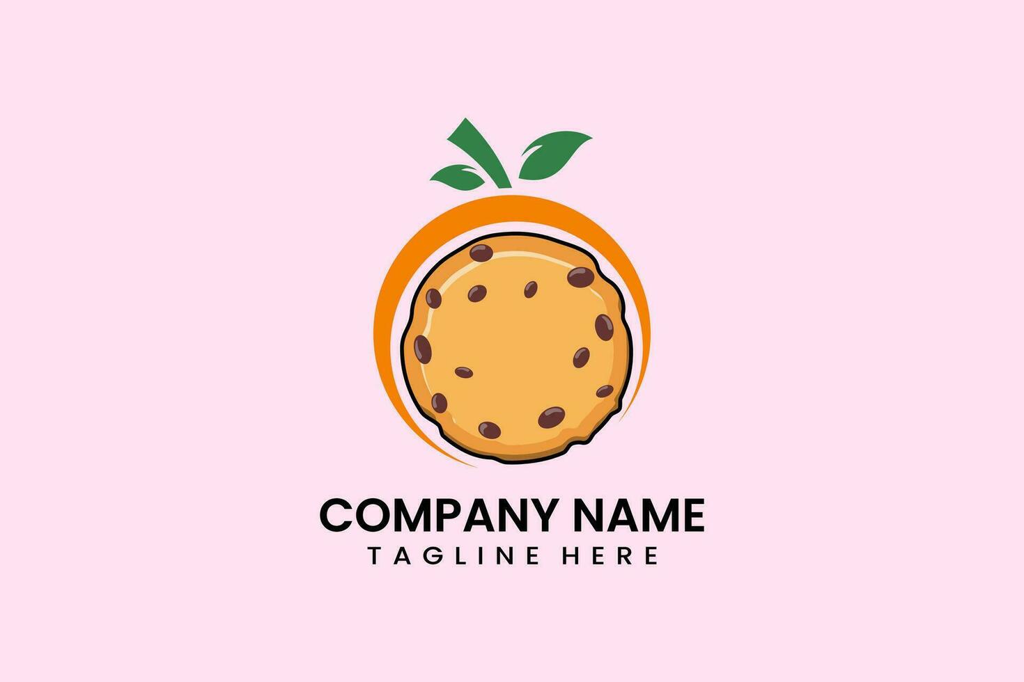 Flat fruit Cookies biscuit symbol logo template vector