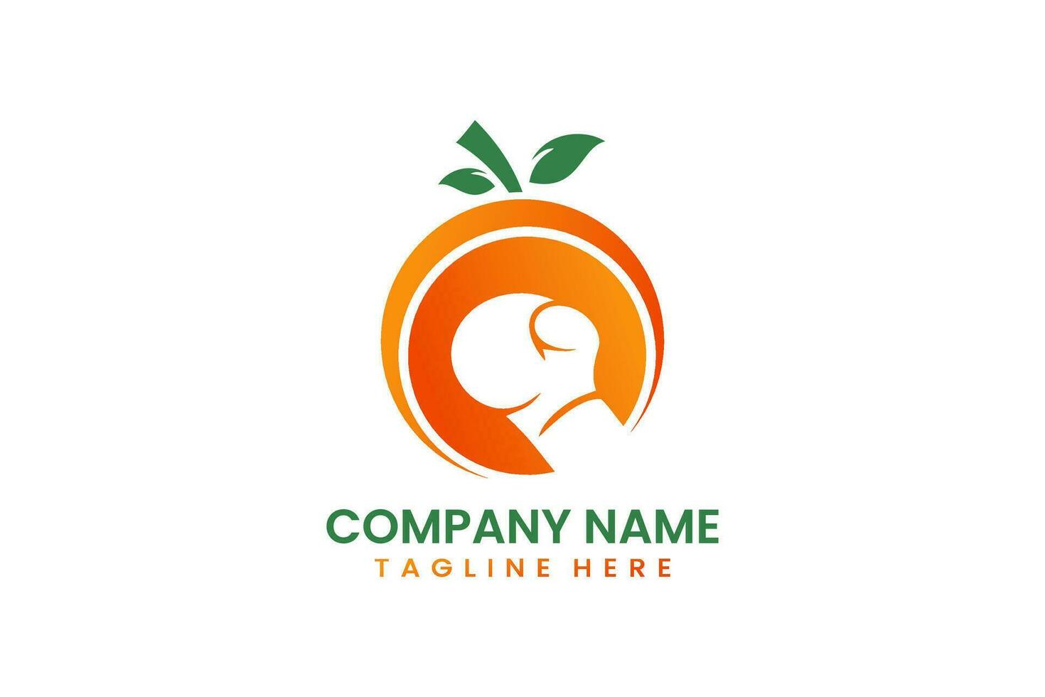 Flat fruit boxing logo modern style template vector