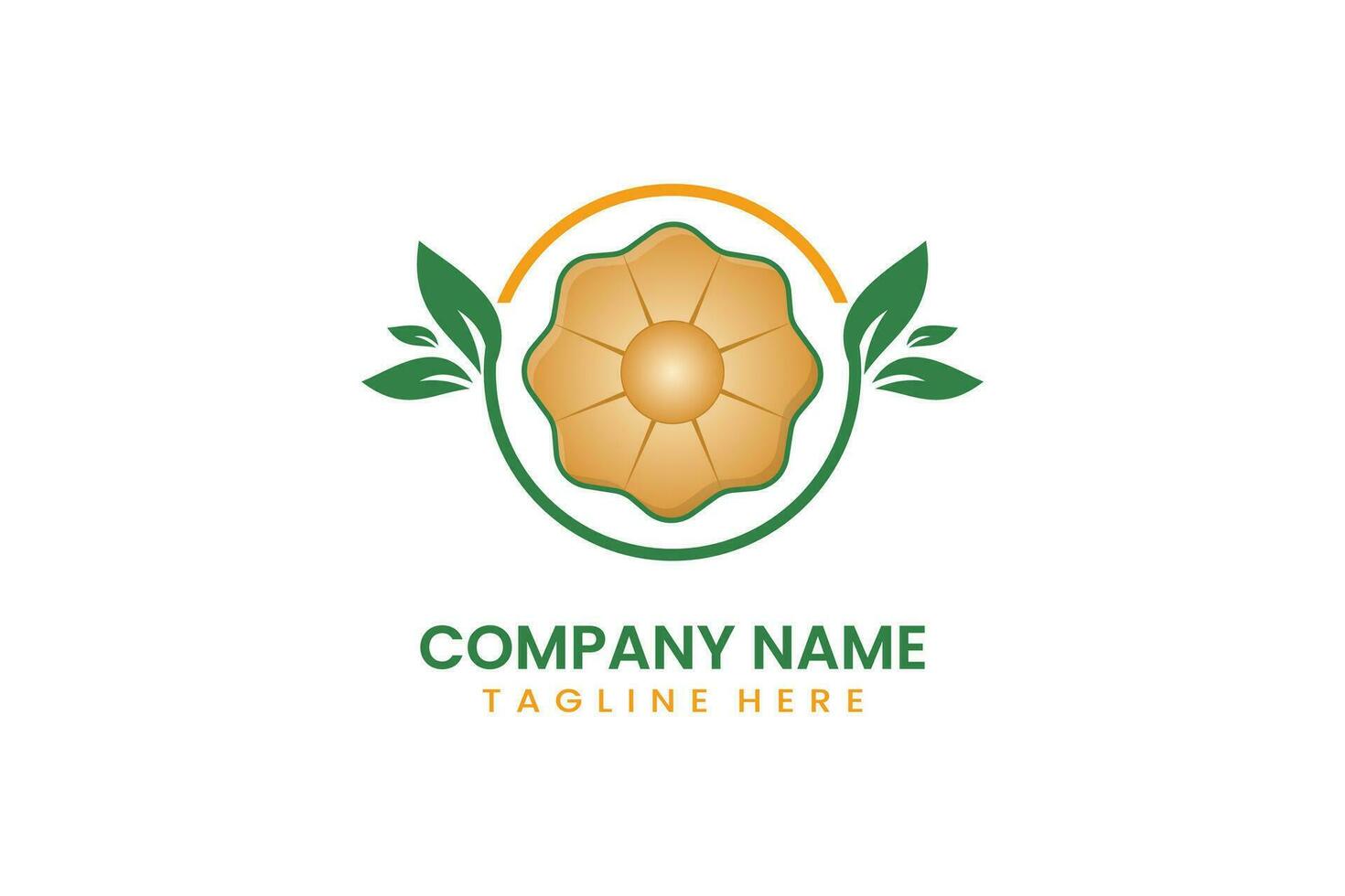 Flat modern nature cookies biscuit logo template vector