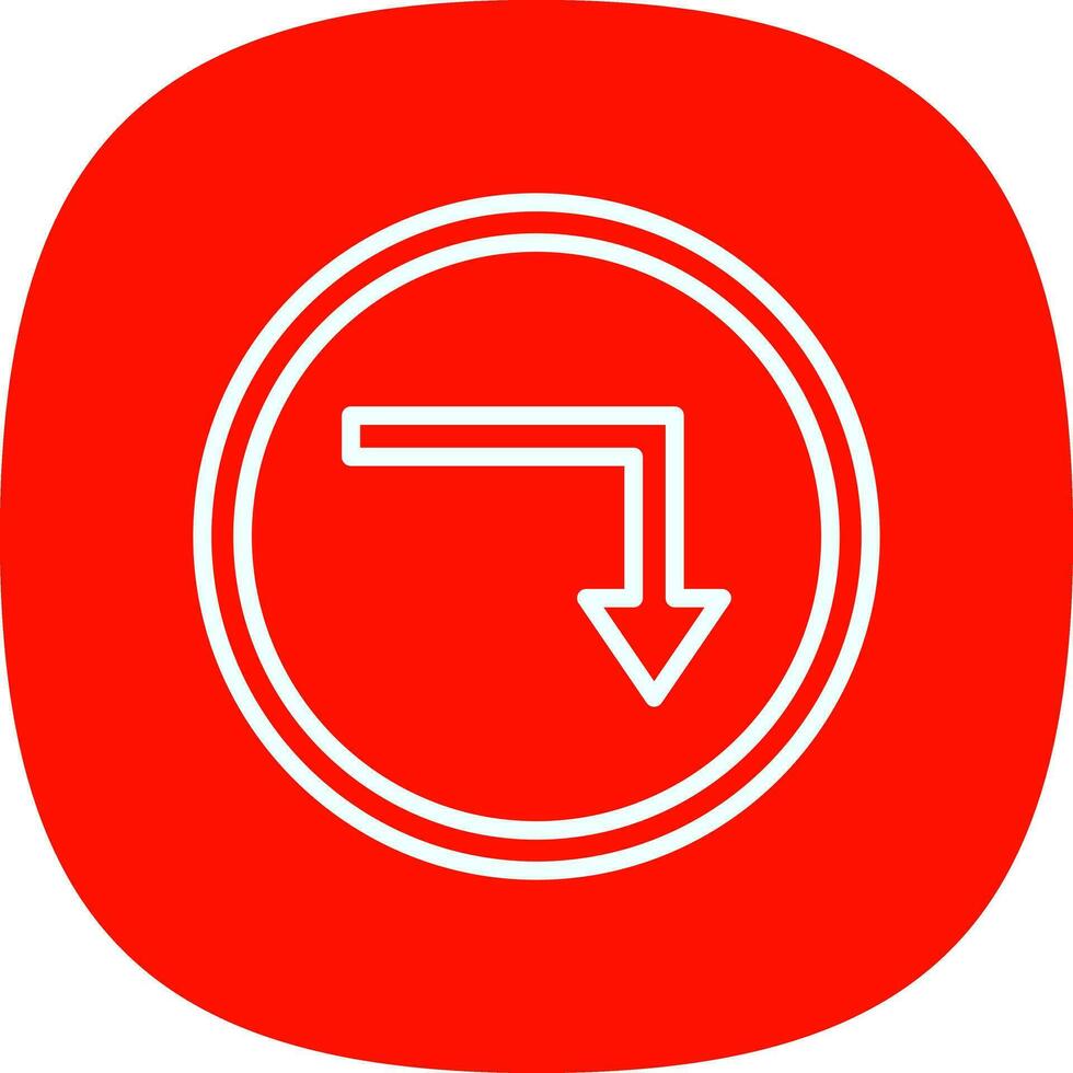 Turn Down Vector Icon Design