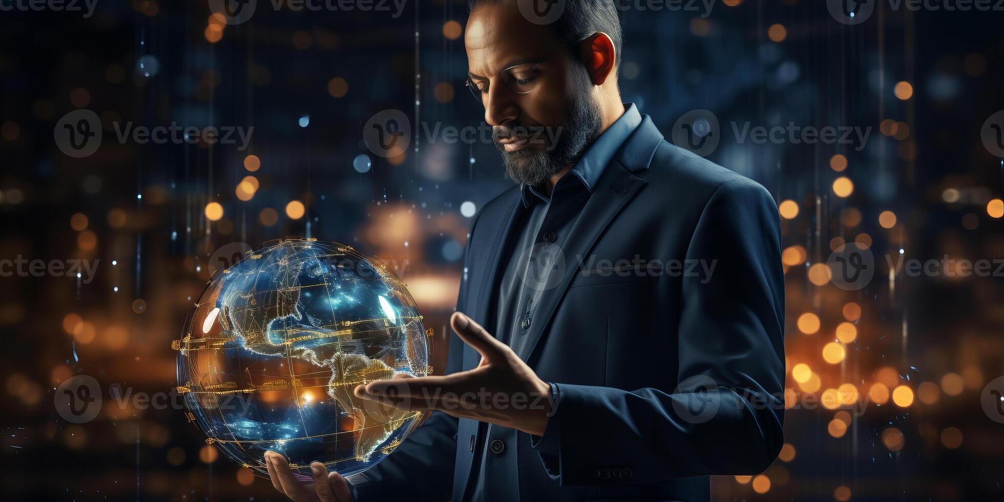 Digital banking, Businessman holding online banking and payments, Finance and banking network. photo