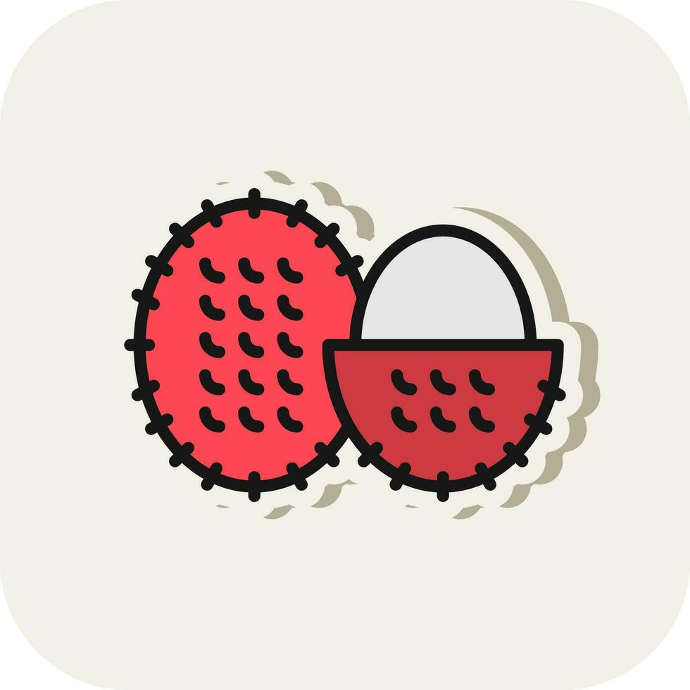 Rambutan Vector Icon Design