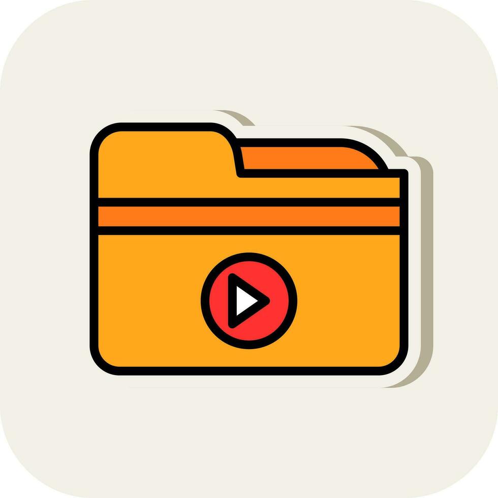 Video Folder  Vector Icon Design