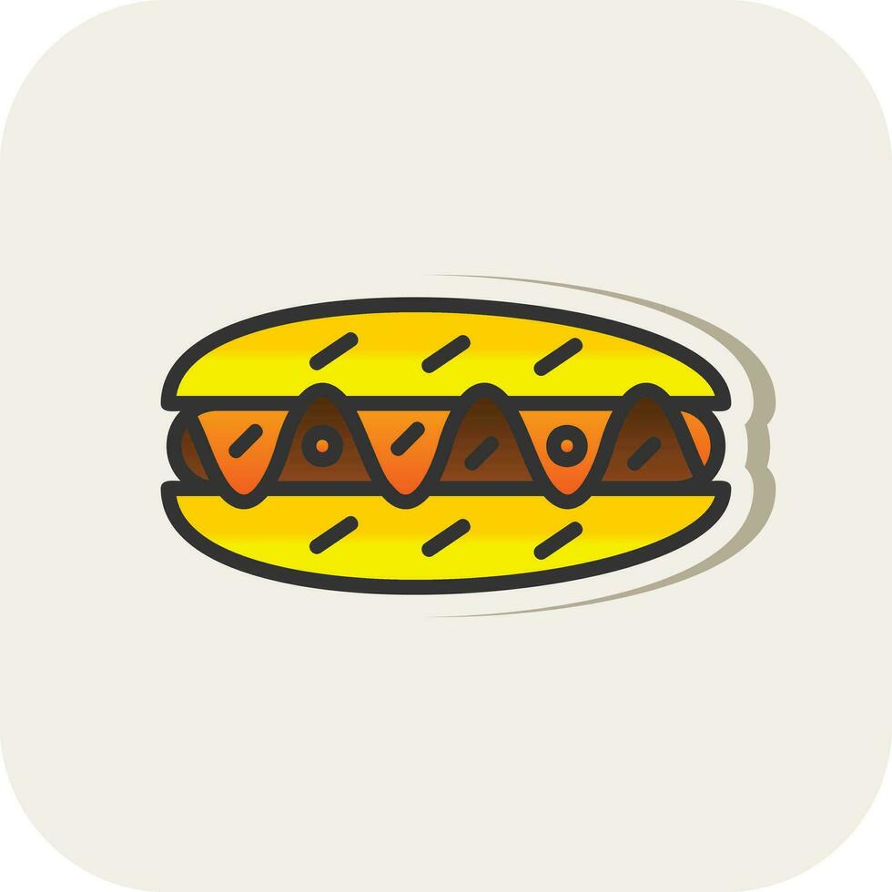 Hot Dog Vector Icon Design