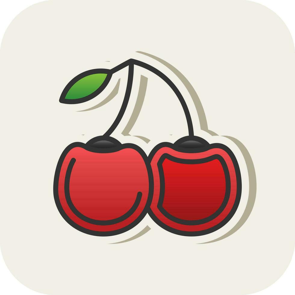 Cherries Vector Icon Design